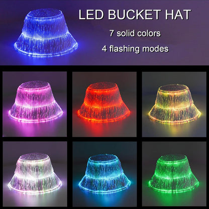 lumisonata LED Rave Bucket Hat Light up Fisherman Cap Party Festival Gear