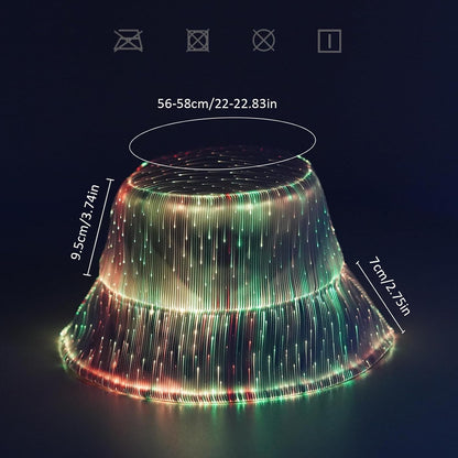 lumisonata LED Rave Bucket Hat Light up Fisherman Cap Party Festival Gear